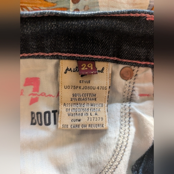 7 For All Mankind Women's Boot Cut Jeans - Dark Blue - Picture 6 of 9